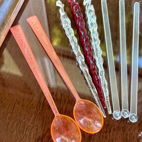 Vintage Cocktail Swizzle Sticks Lot – Antique Bourbon, Seagram’s 7, Barware - Picture 6 of 8